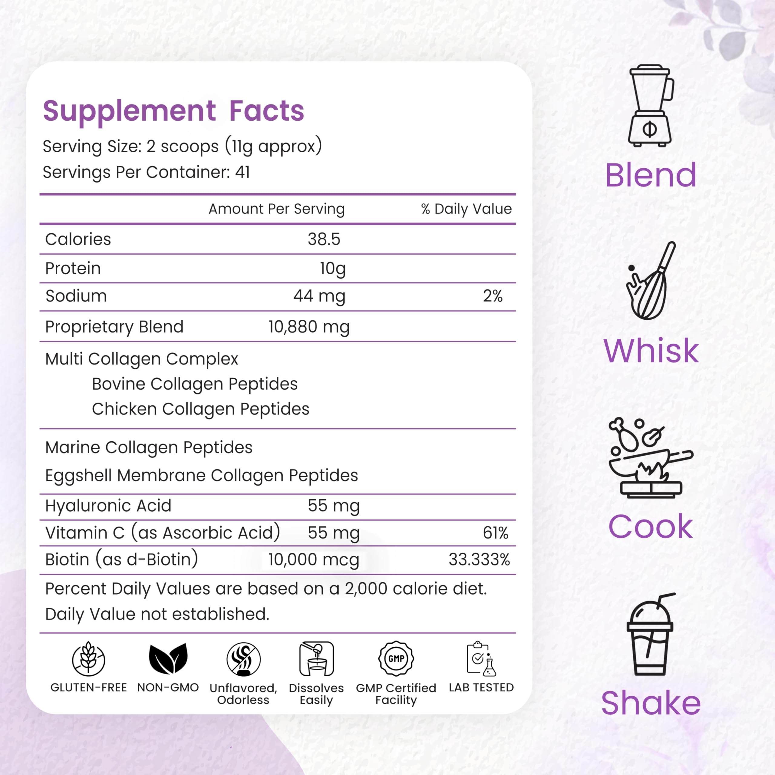 Peakhealth collagen scoop showing precise daily serving measurement