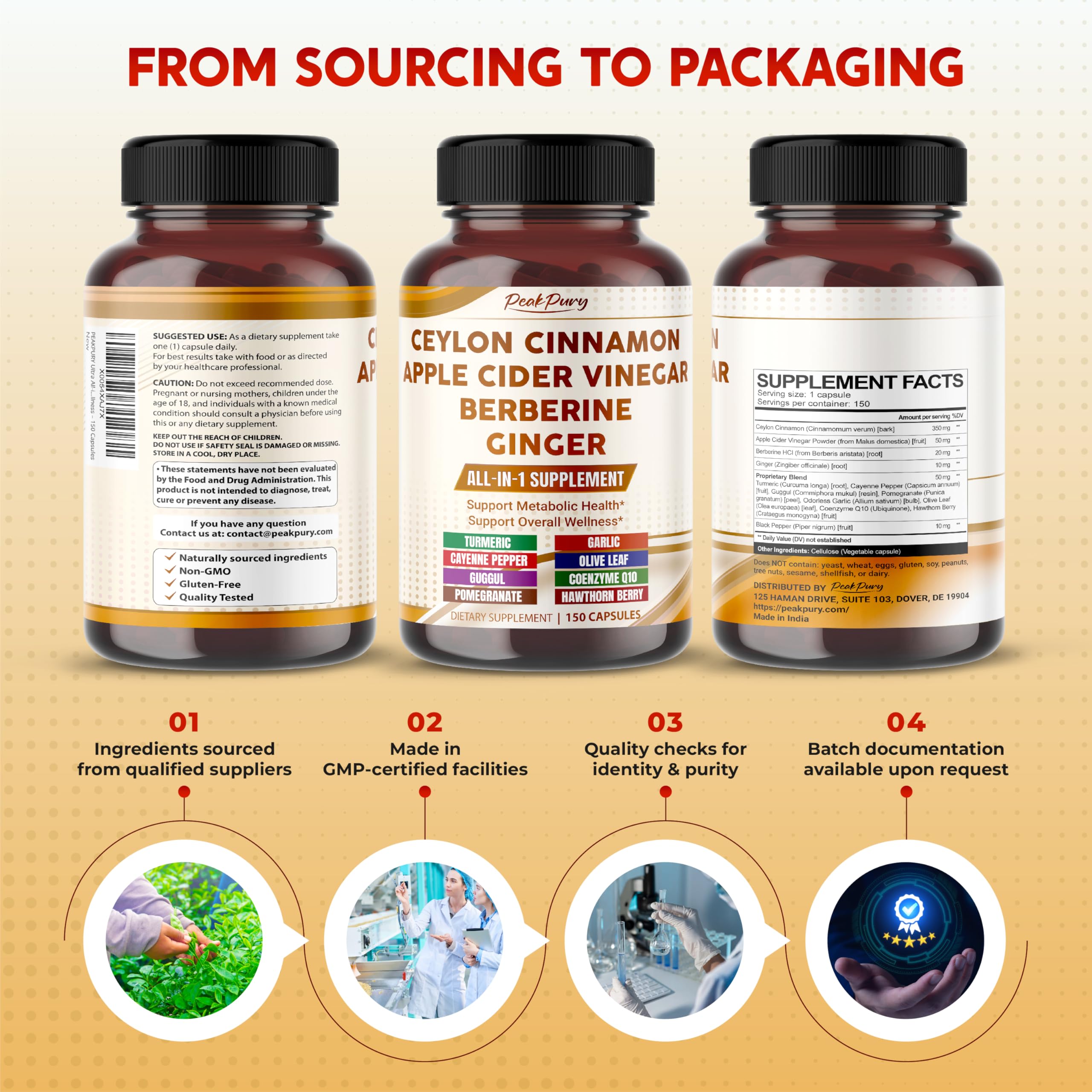 PEAKPURY bottle on pantry shelf demonstrating five-month supply convenience