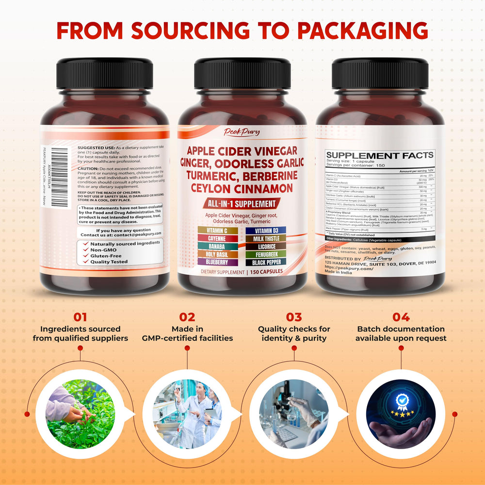 PeakPURY Capsule bottle on table ready for easy daily supplementation.