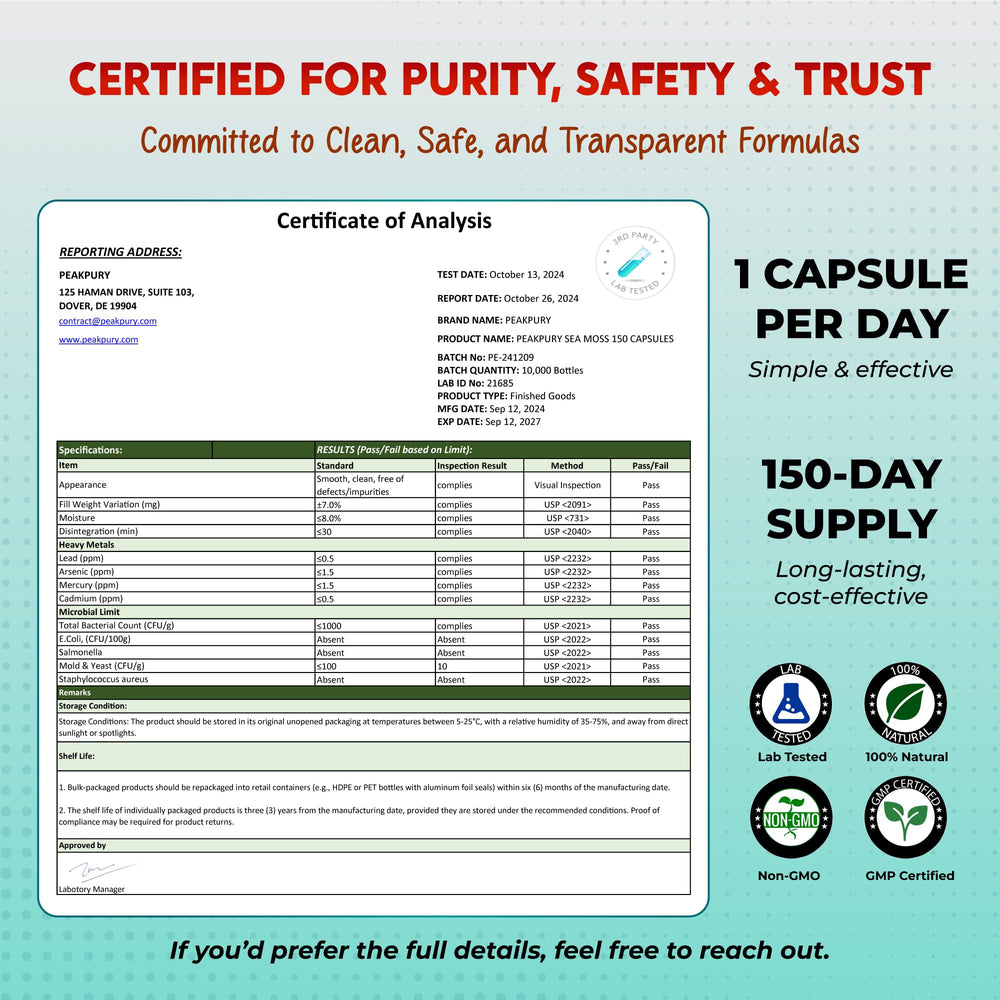 PeakPury multimineral blend label emphasizes essentials for daily balance