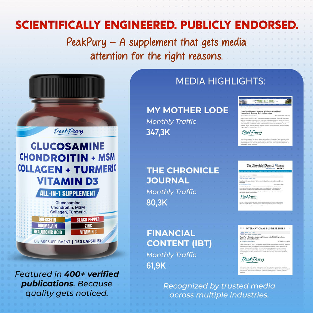 PeakPury non-GMO seal on bottle emphasizes purity