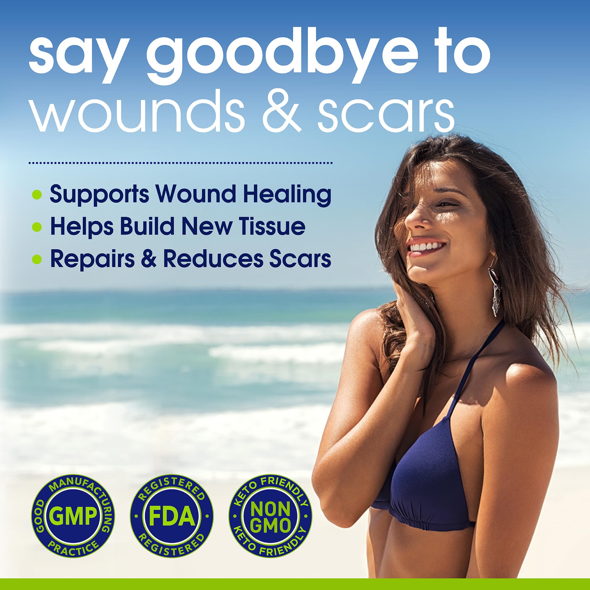 Peakright capsules close-up, convenient wound healing capsules.