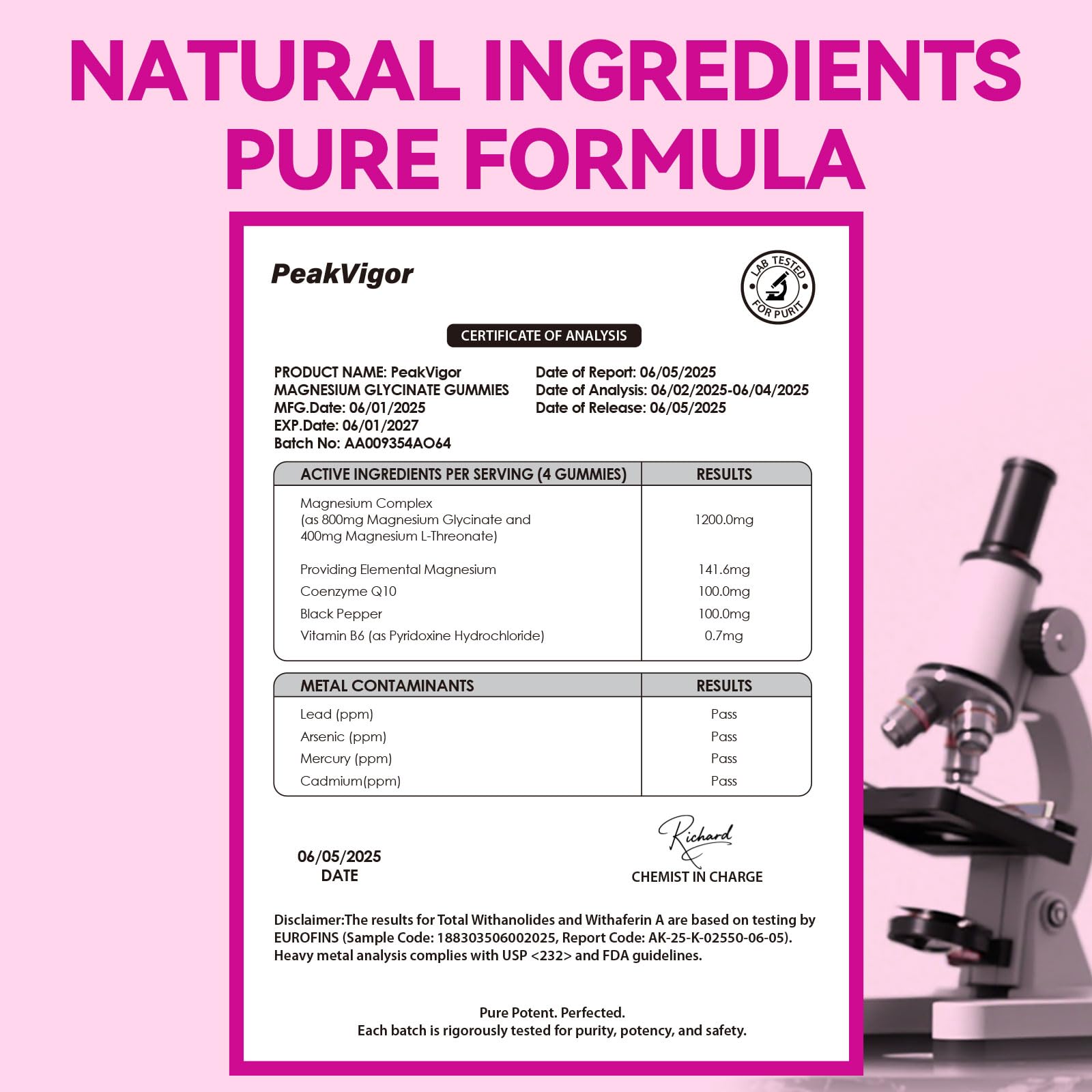 PeakVigor five-in-one bottle highlights B6 and CoQ10 for energy
