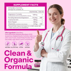 PeakVigor ingredients label shows glycinate and threonate for absorption