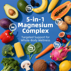 PeakVigor magnesium capsules close-up shows vegan capsules for easy swallowing.