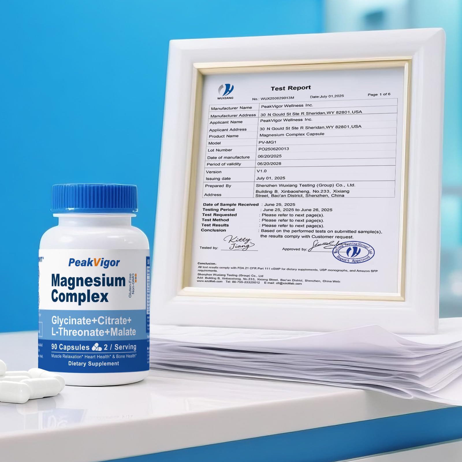 PeakVigor third-party tested seal emphasizes product purity and safety.