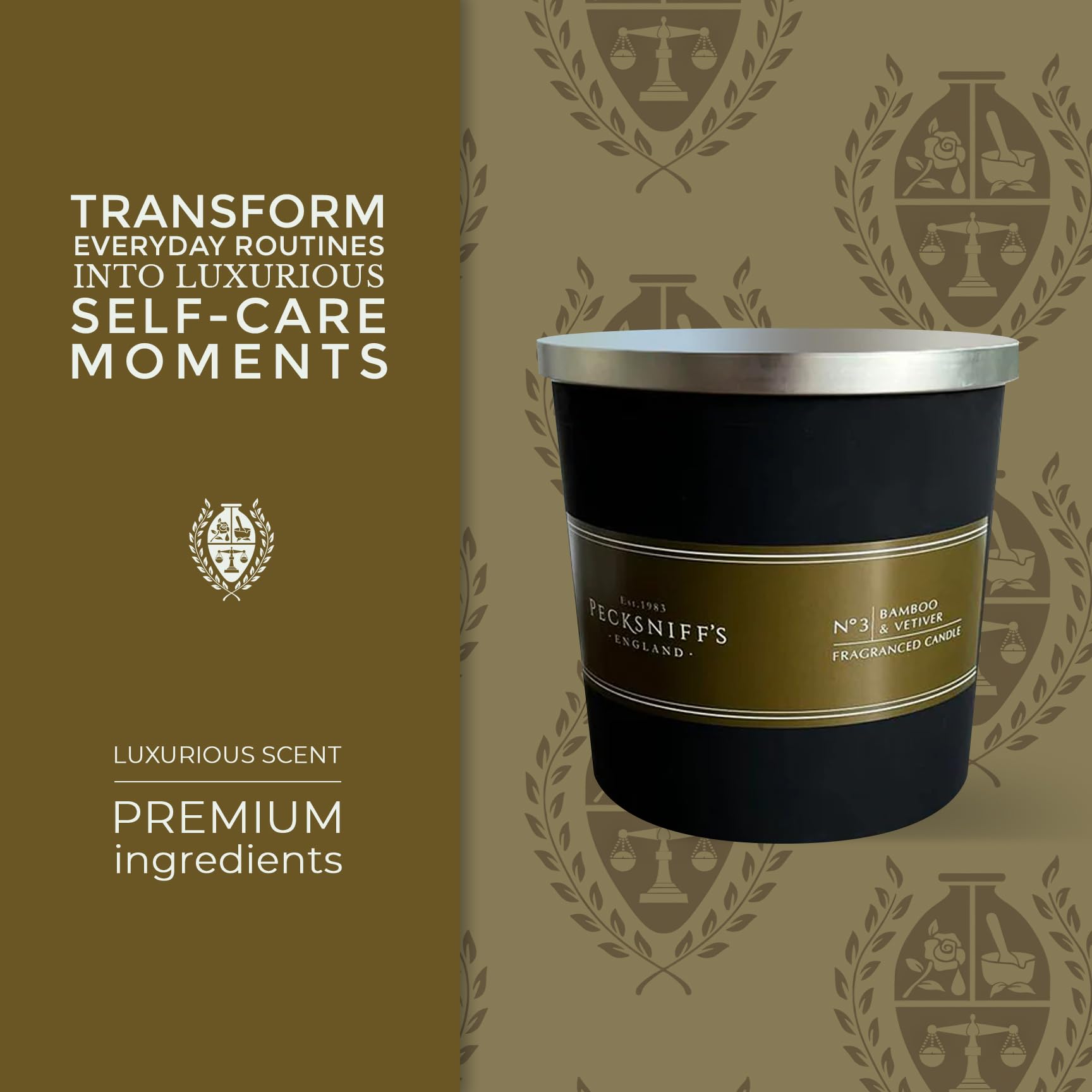 Pecksniff's Black Tall candle triple-wick view demonstrates even burn and stronger fragrance