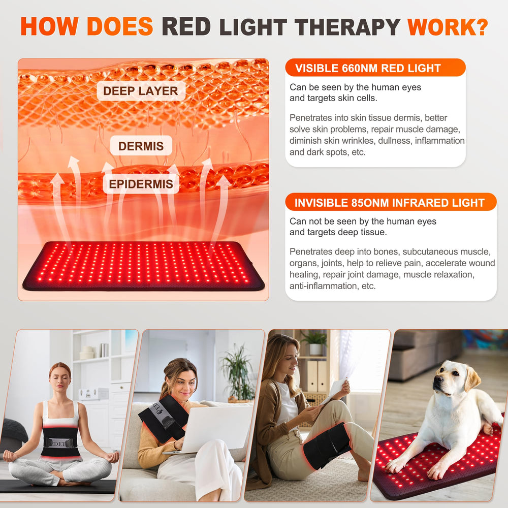 Pedete red light therapy pad in office use for desk-side relief.
