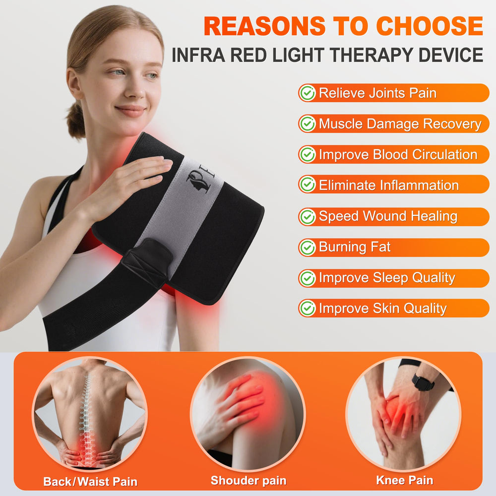 Pedete red light therapy pad on knee showing targeted use.