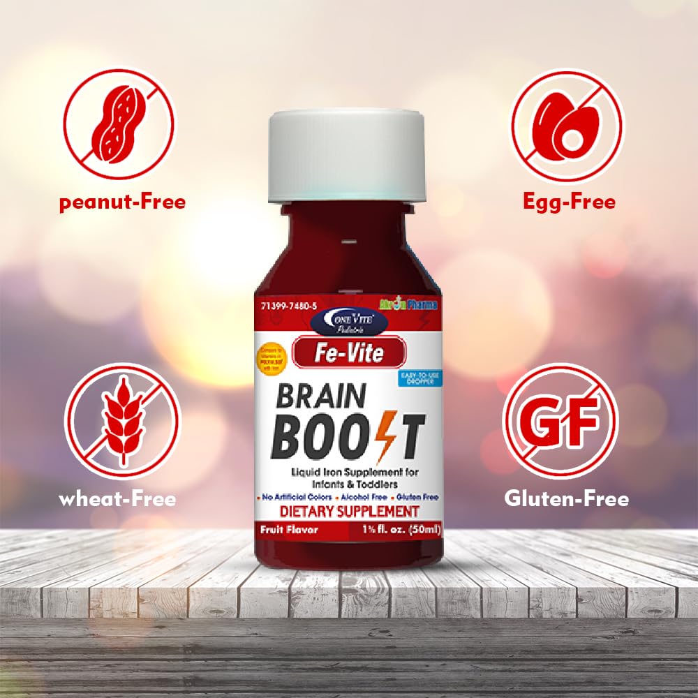 Pediatric FE-Vite Drops packaging implies convenient 50ml bottle.