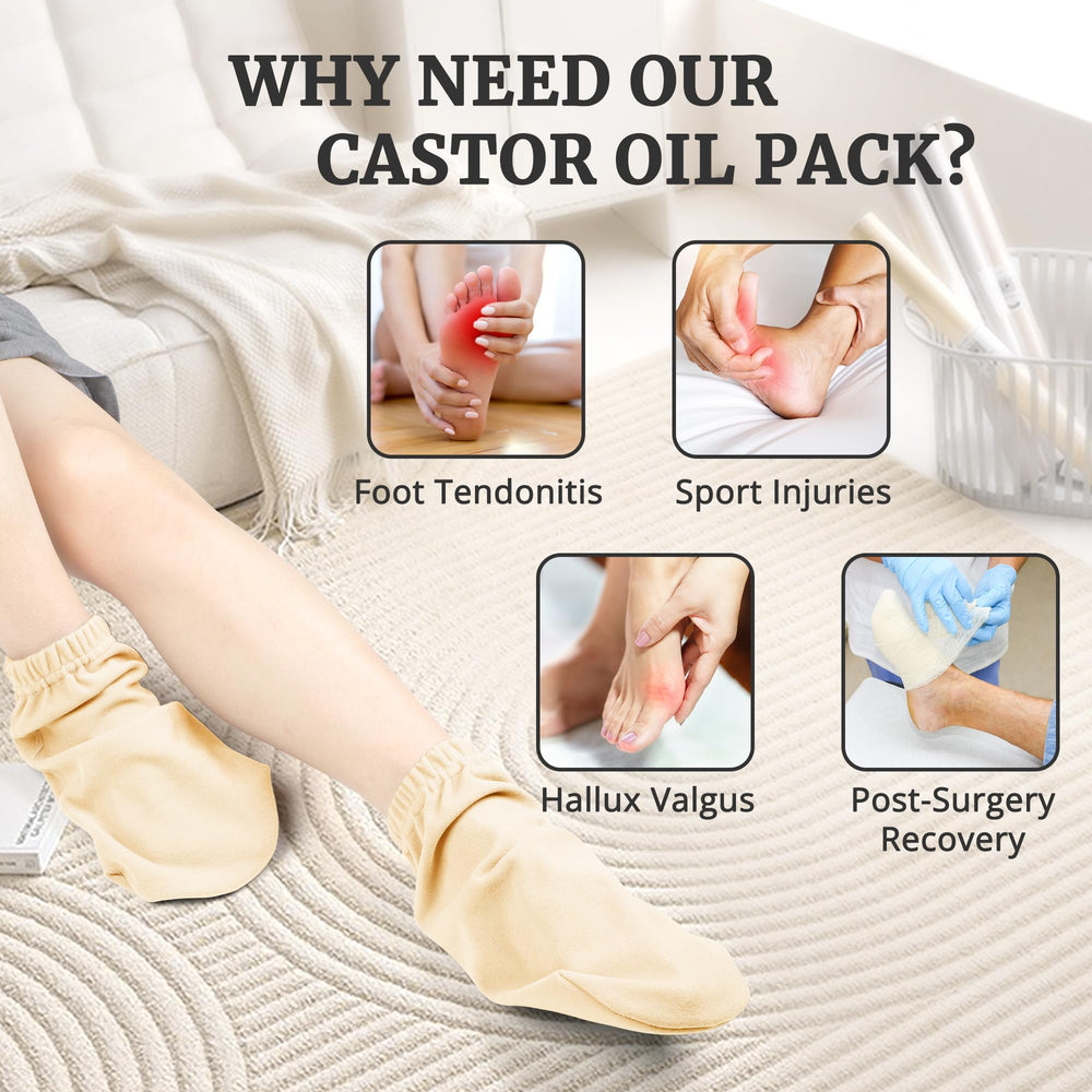 Pedobi castor oil wrap extended length design for adult feet