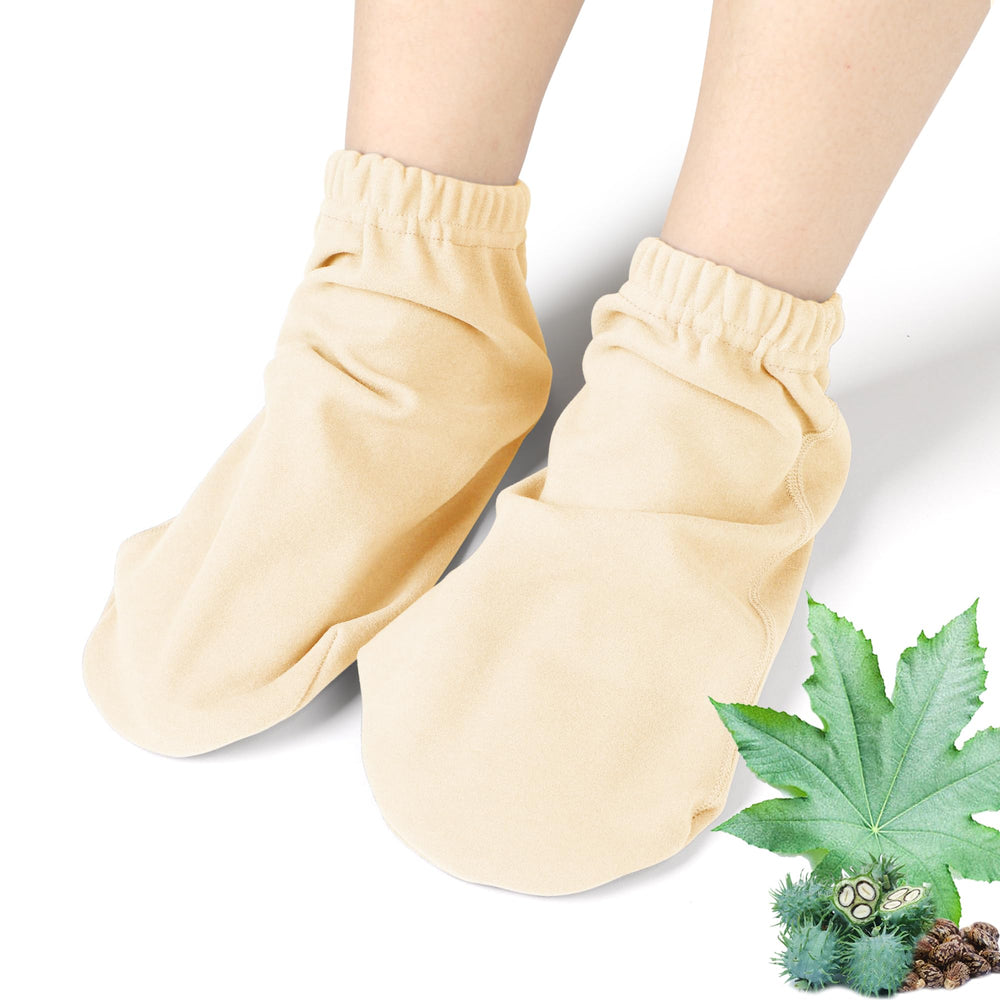 Pedobi castor oil pack wrap close-up showing soft velvet fabric for gentle foot care