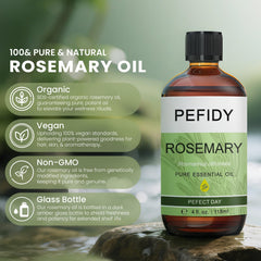 Pefidy rosemary oil shown with diffuser offering uplifting herbal aroma