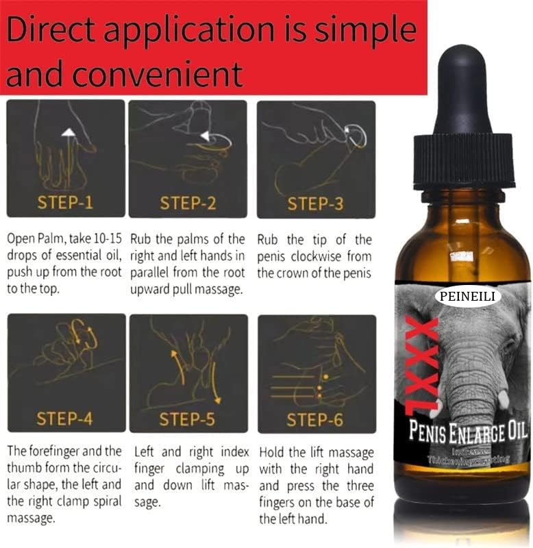 Peineili XXXL massage action highlights smooth spreading and skin-friendly ingredients.