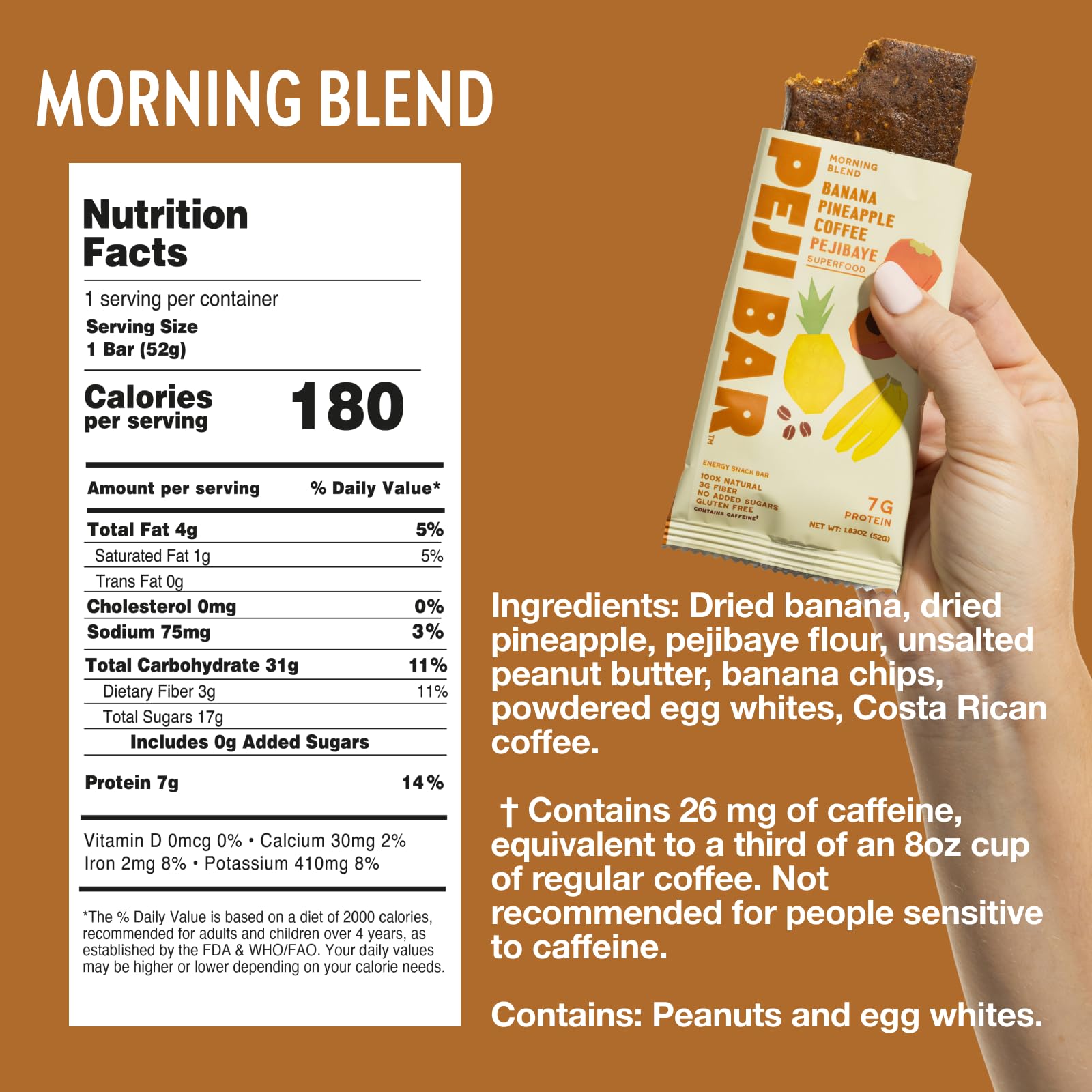 Morning Blend texture close-up reveals chewy banana and pineapple notes.