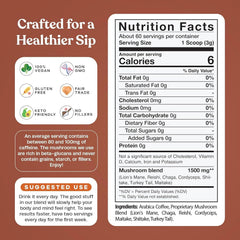 Pella Nutrition Mushroom Coffee cup with steam signaling a smooth energy boost.