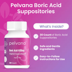 Pelvana boric acid suppositories insertion shot showing a bedtime application routine.