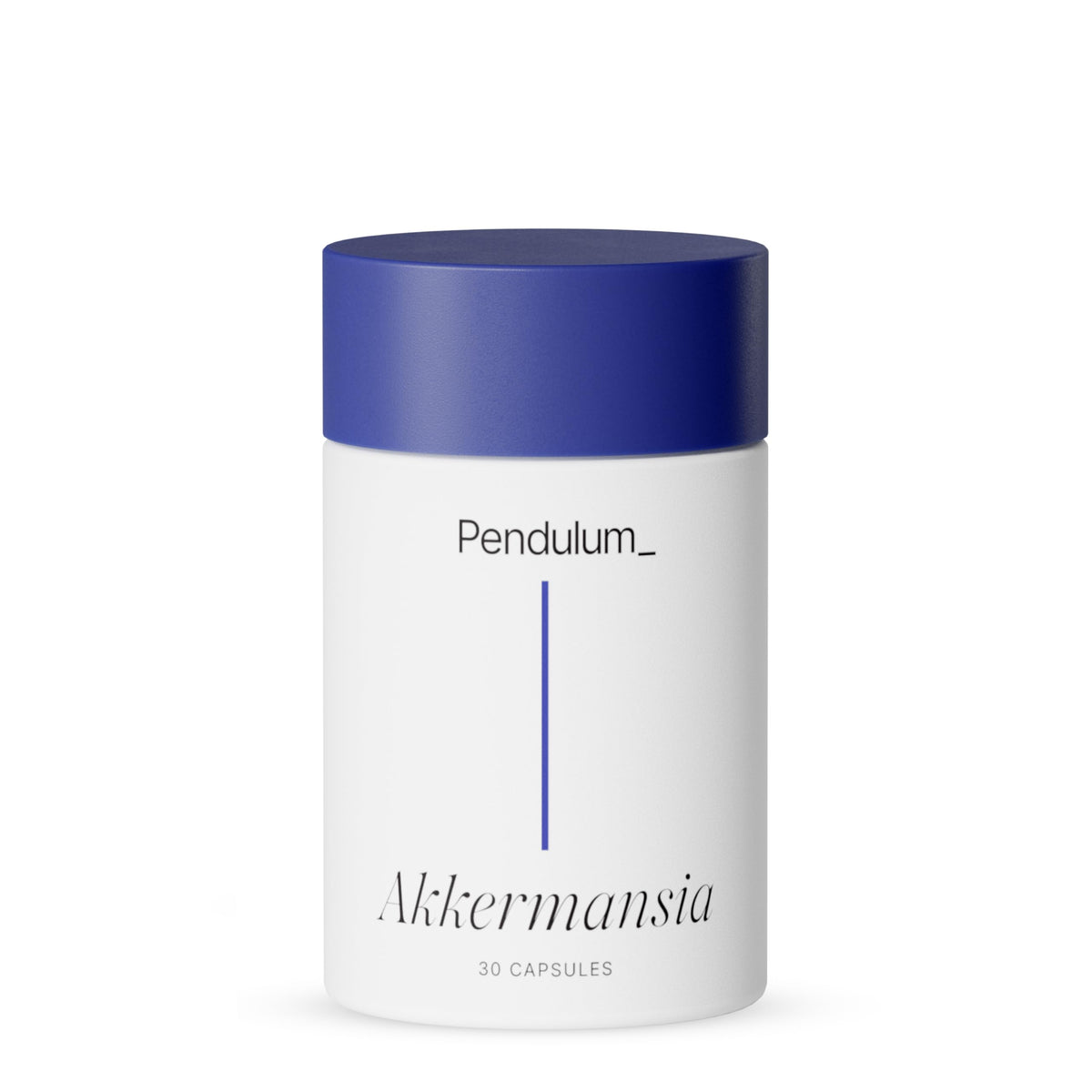 Pendulum Akkermansia probiotic bottle and label highlighting gut health support