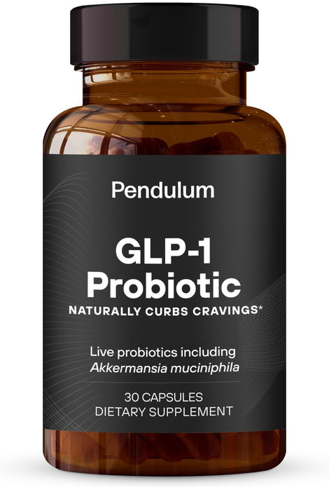 Pendulum GLP-1 Probiotic bottle front for easy daily gut balance.