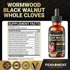 Penhoment Wormwood Drops being poured for daily use.