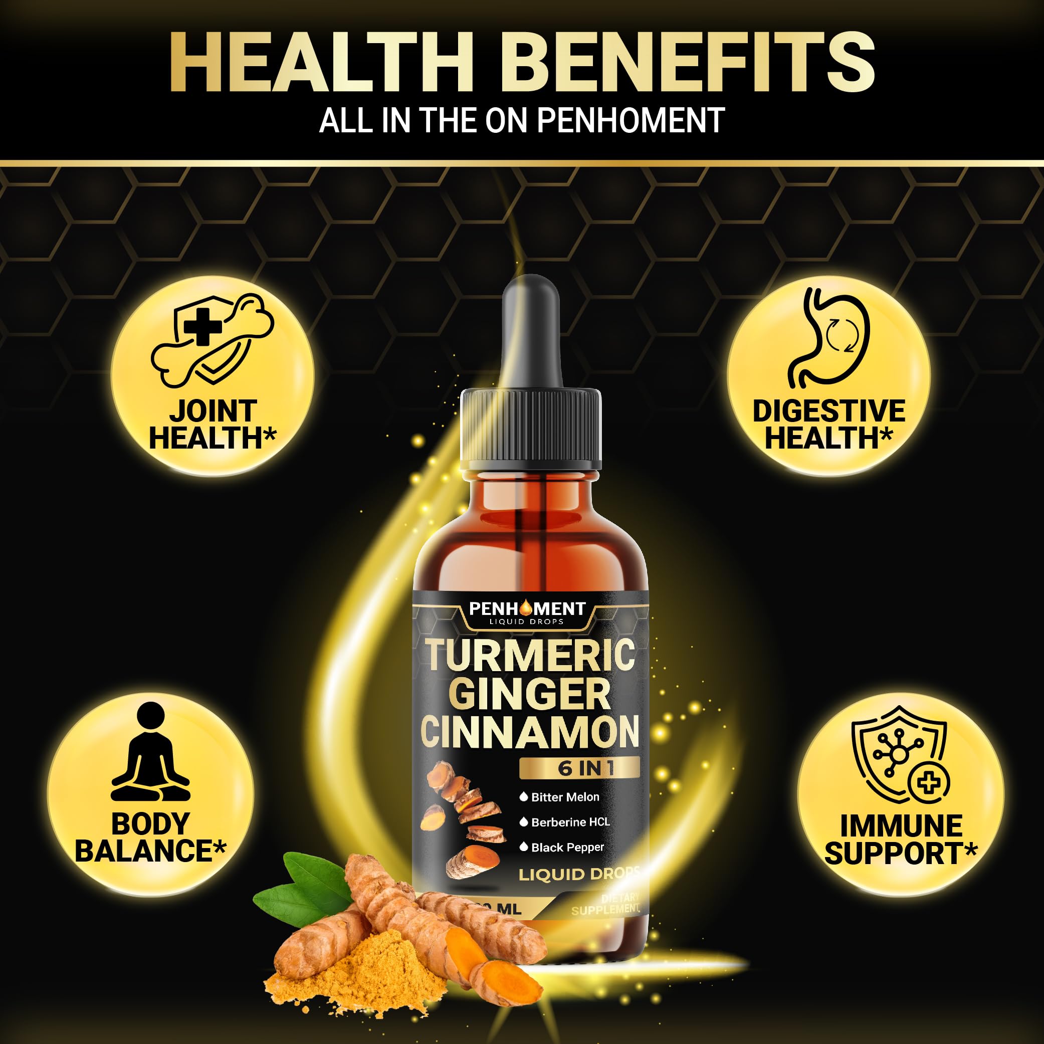 Penhoment fresh ginger root highlights ingredients for digestive wellness