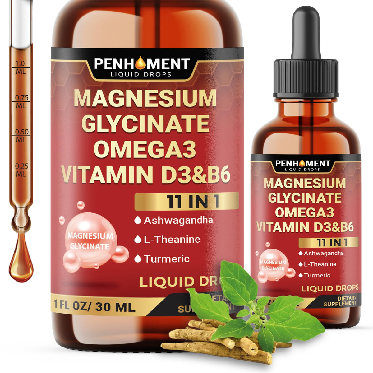 Penhoment 11in1 magnesium glycinate bottle for daily wellness.