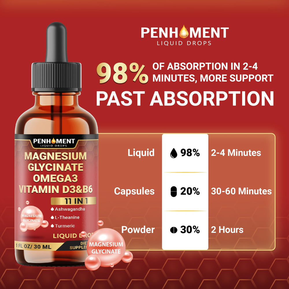 Penhoment vitamin D3 and B6 drops bottle for daily vitality.