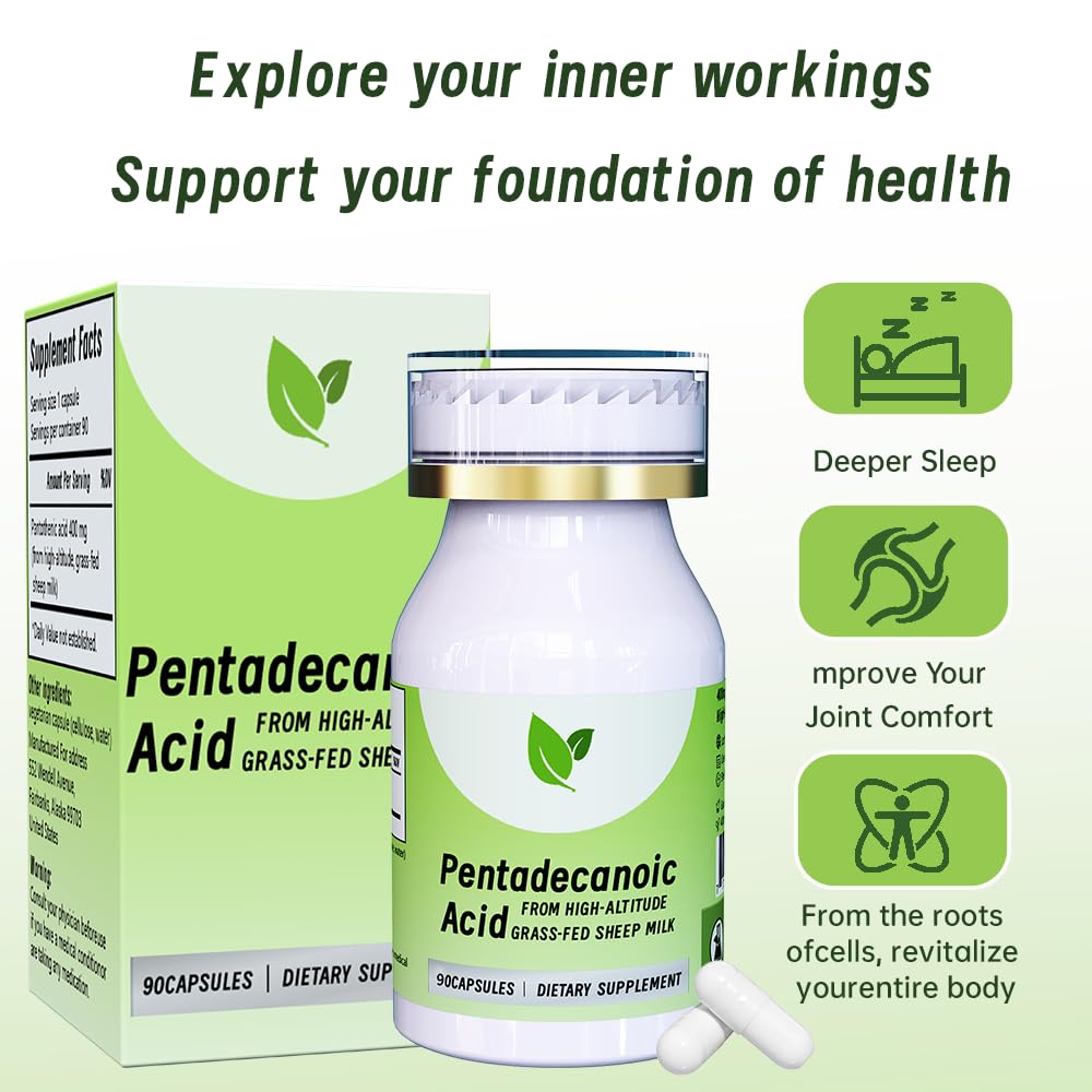 Pentieadecaflex pentadecanoic acid capsules ready for routine.