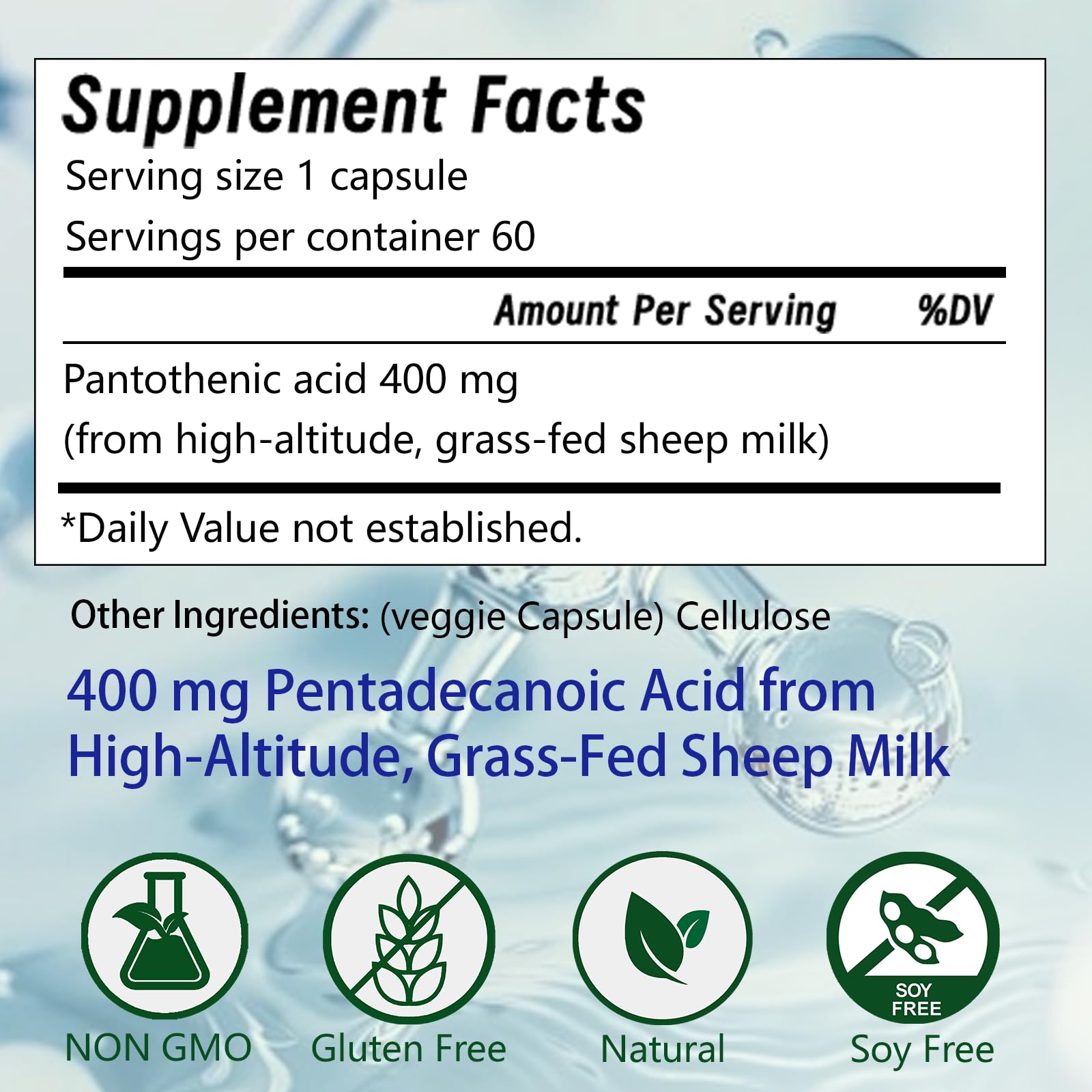 Sourcing note indicates high-altitude sheep milk origin.