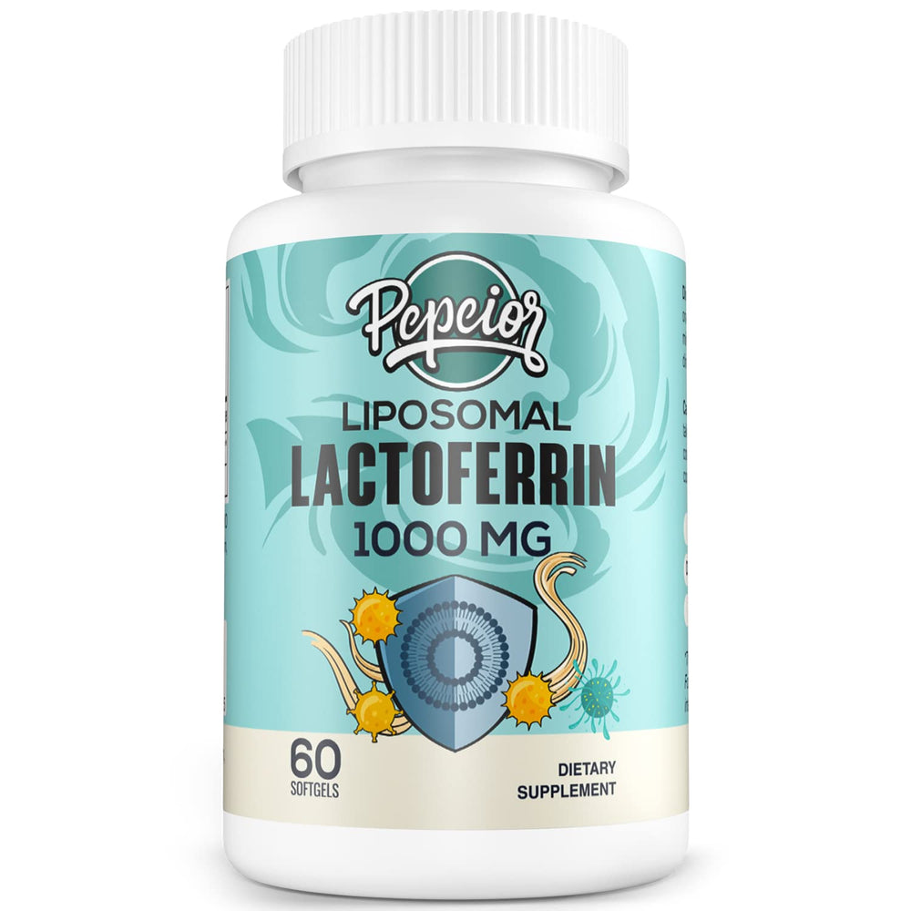 Pepeior lactoferrin bottle on a clean kitchen countertop for everyday use