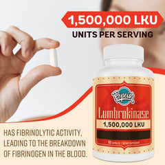 Pepeior Lumbrokinase label back with serving details and transparency.