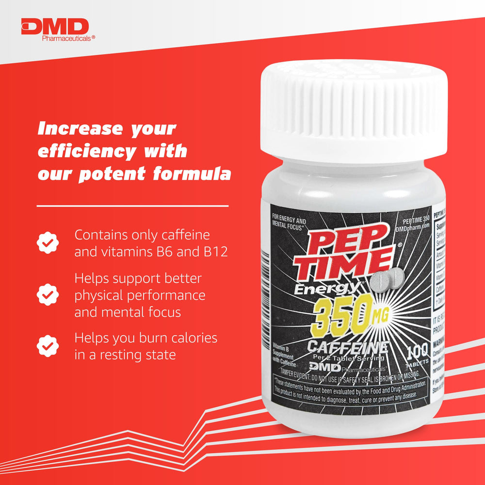 PEPTIME Energy close up pill showing compact sugar-free formula for focus