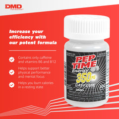 PEPTIME Energy close up pill showing compact sugar-free formula for focus