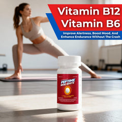PEPTIME Mini White bottle label highlights B6 and B12 vitamins