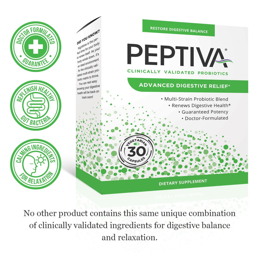 Peptiva Advanced stress-relief matrix capsules promote calm focus after meals
