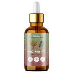 Peralpow Organic Poke Root Castor Oil bottle highlights rich herbal blend for daily use.