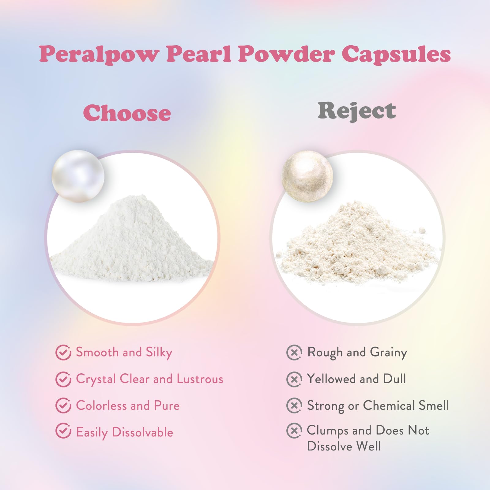 Peralpow vegan non-GMO label signals clean, plant-based beauty support.