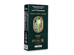 Percent Ashitaba Tablet packshot highlighting natural ingredients for daily wellness