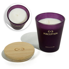 PERCEPTION AROMAS Lavender Vanilla wick closeup reveals smooth, even burn