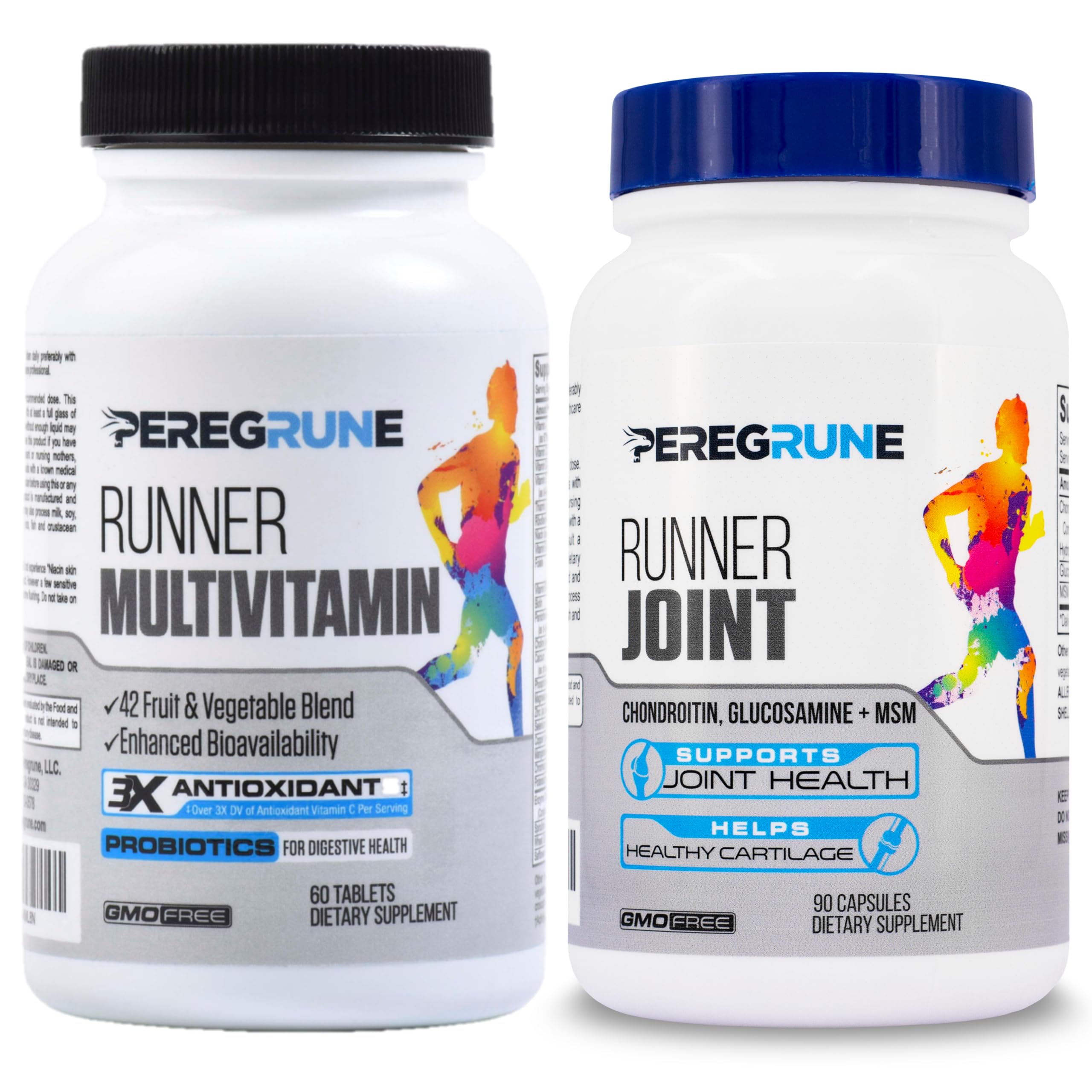 PEREGRUNE Runner Multivitamin bottle-front supports daily energy and endurance.