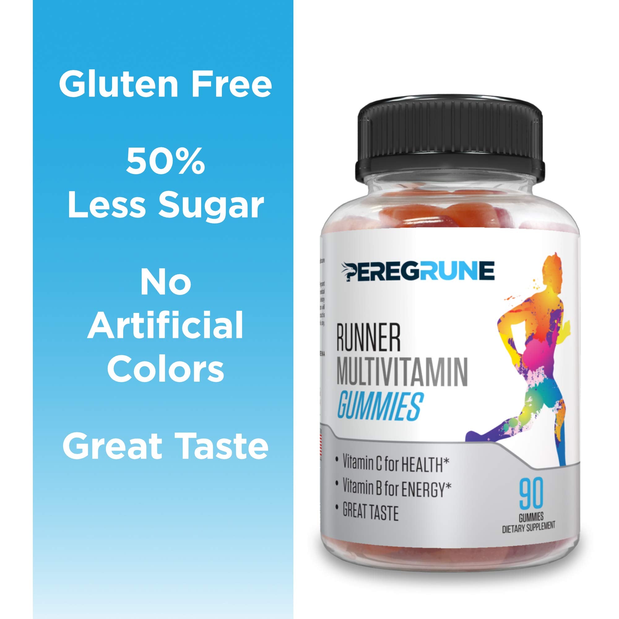 PEREGRUNE Runner Multivitamin Gummies orange flavor highlighting natural taste for endurance
