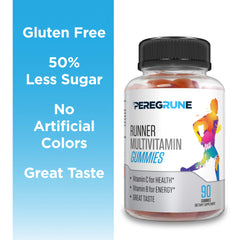 PEREGRUNE Runner Multivitamin Gummies orange flavor highlighting natural taste for endurance
