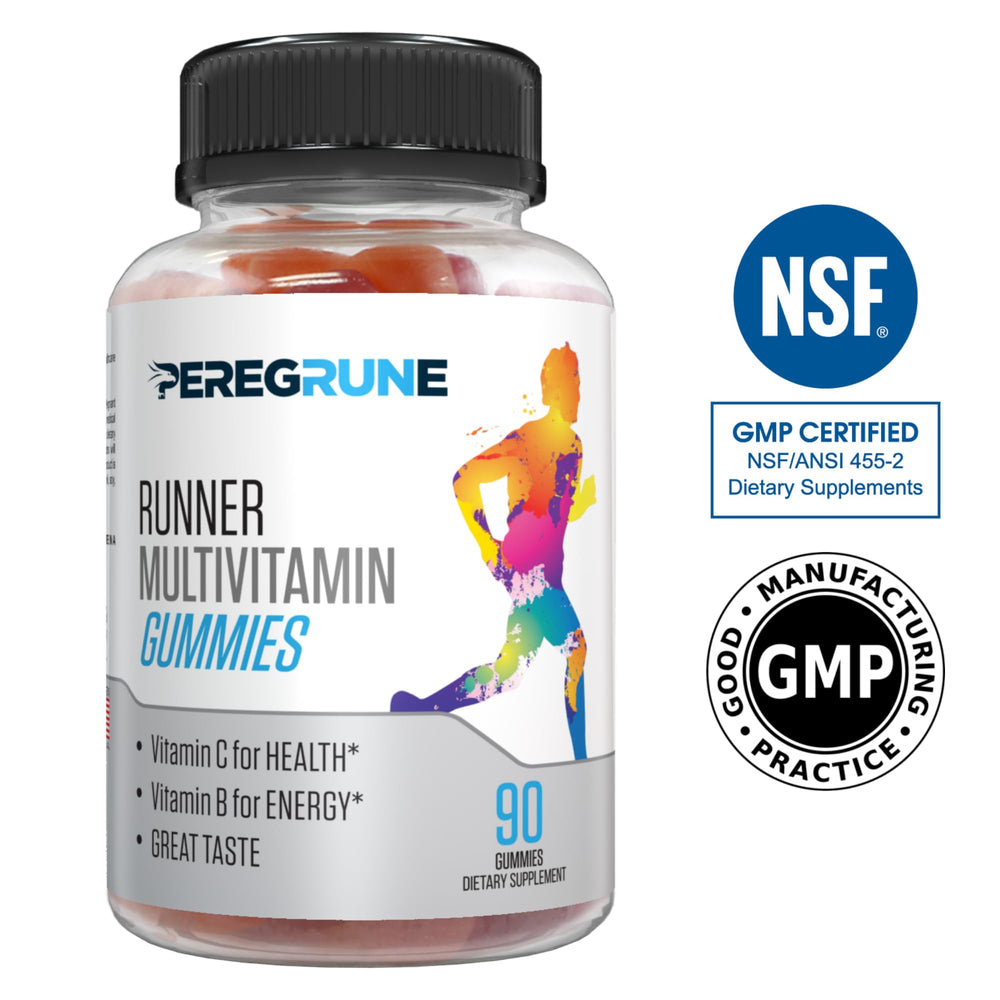 PEREGRUNE Runner Multivitamin Gummies strawberry flavor for enjoyable daily vitamin routine