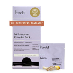 Perelel 1st Trimester Pack bottle on desk for daily early-pregnancy support