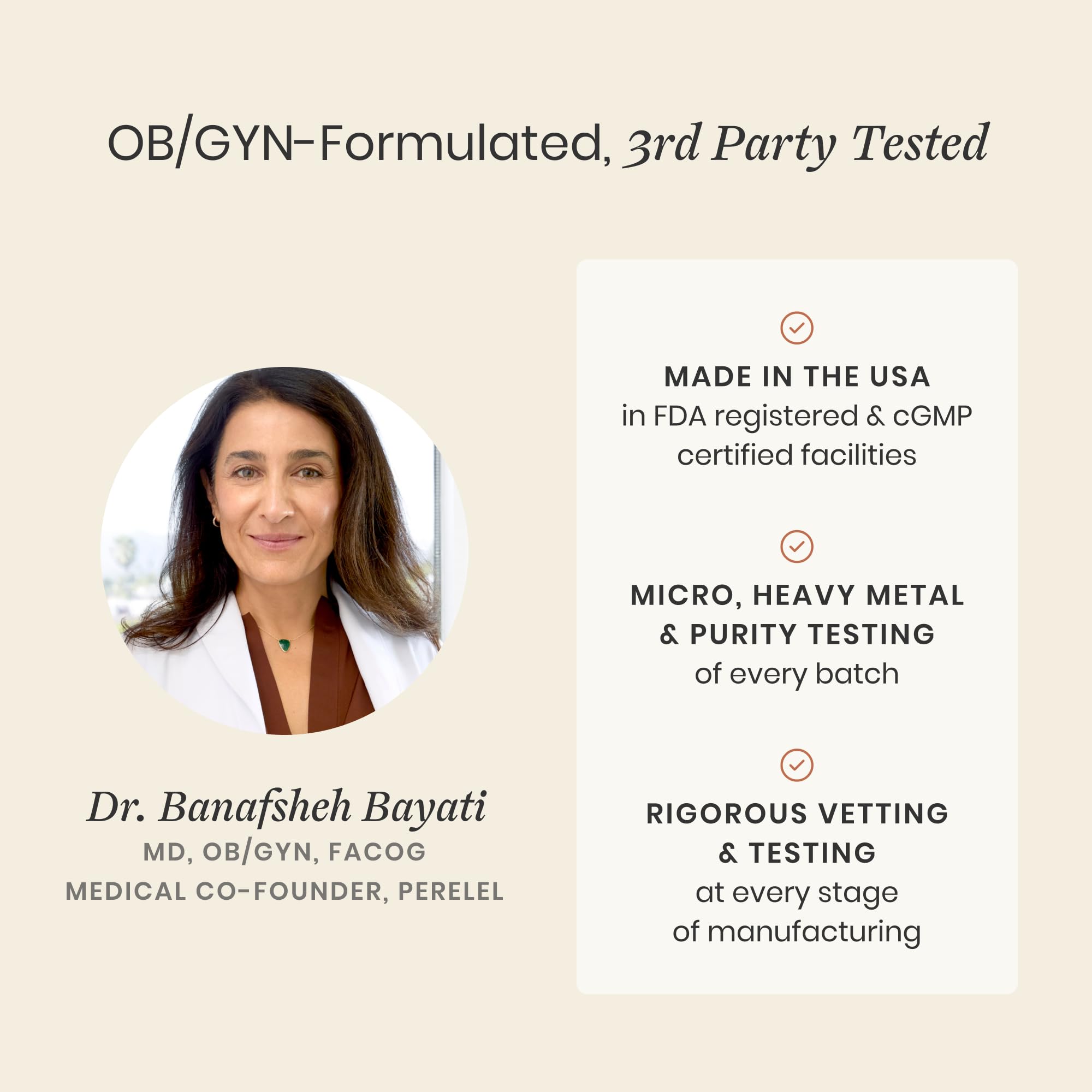 Perelel product label close-up emphasizing non-GMO and allergen-free ingredients