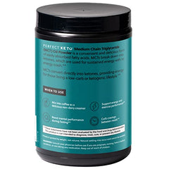 Perfect Keto 7g MCT Oil Powder blended into a smoothie for creaminess