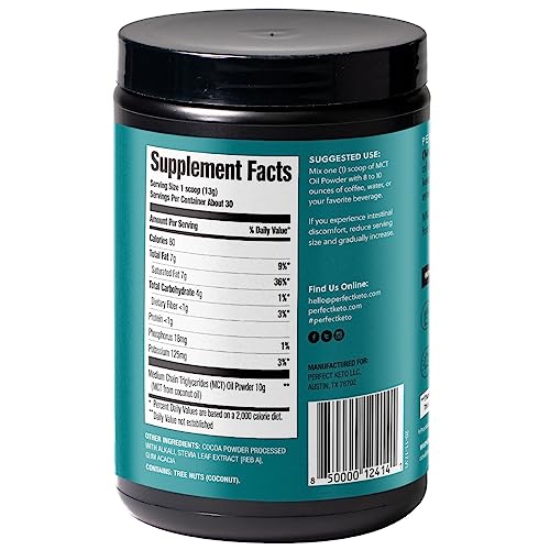 Perfect Keto 7g MCT Oil Powder poured into coffee as dairy-free creamer