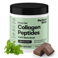 Perfect Keto Collagen Mint Chocolate tub, ideal for keto shakes