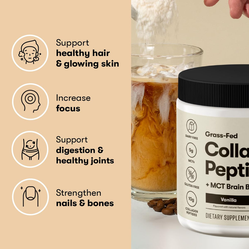 Perfect Keto Collagen Peptides Bottle with Ingredients list for transparency.