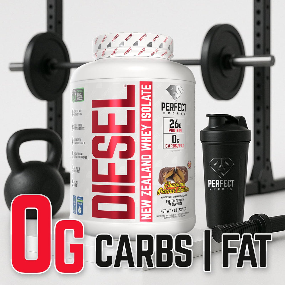 PERFECT SPORTS Diesel New Zealand Whey scoop reveals 26g protein per serving